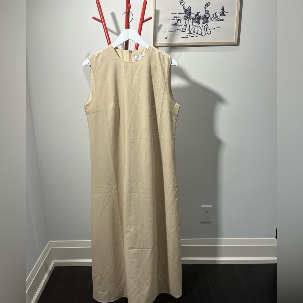 Veiled Sand Sleeveless Midi Dress - XL